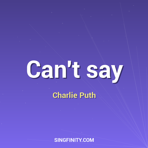 Artwork for Can't say