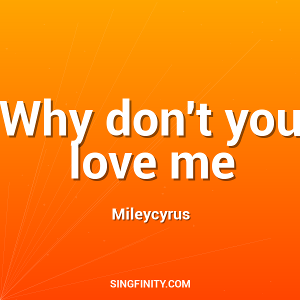 Artwork for Why don't you love me